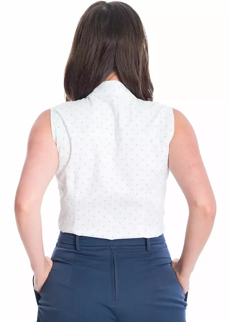 Banned Sea Scape Anchor 50's Blouse White New In 7 Banned Sea Scape Anchor 50's Blouse White New In