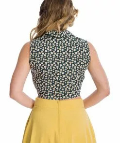 New In Banned Daisy 40's Blouse Black 6 New In Banned Daisy 40's Blouse Black