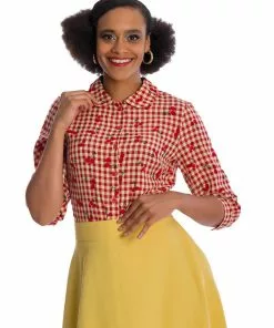 Banned Cherry Amore 40's Blouse Red New In