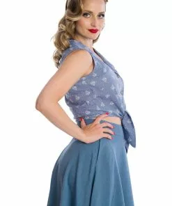 New In Banned Hot Air Balloon Dreaming 50's Blouse Blue 8 New In Banned Hot Air Balloon Dreaming 50's Blouse Blue