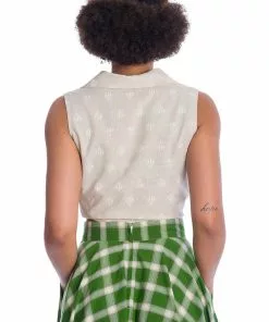 New In Banned Hot Air Balloon Dreaming 40's Blouse Ivory