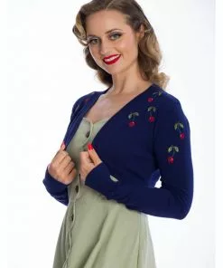 Banned Summer Berry Cherry 50's Bolero Navyblue New In