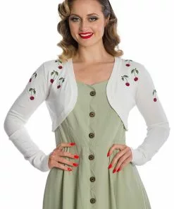 Banned Summer Berry Cherry 50's Bolero Ivory