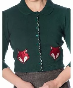 New In Banned Foxy 40's Cardigan Dark Green