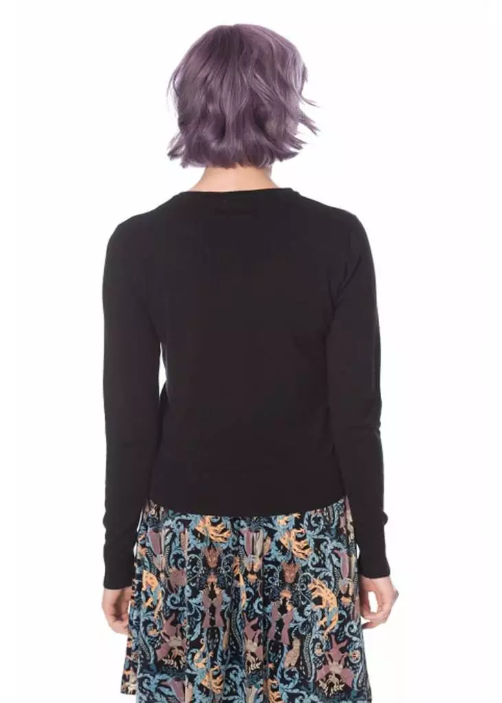 Banned Liberty Dragons 50's Cardigan Black New In 6 Banned Liberty Dragons 50's Cardigan Black New In