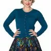 Banned Wendy 40's Pointelle Cardigan Blue New In 1 Banned Wendy 40's Pointelle Cardigan Blue New In