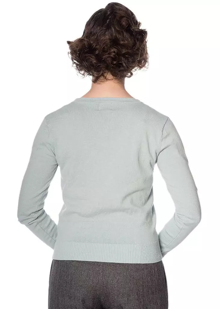 Banned Black Cat Bloom 40's Cardigan Blue 5 Banned Black Cat Bloom 40's Cardigan Blue