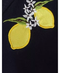 Banned Lemon 50's Cardigan Navy Blue New In