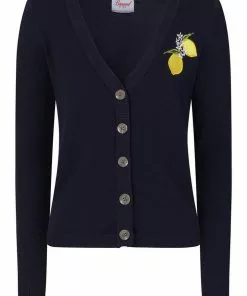 Banned Lemon 50's Cardigan Navy Blue New In