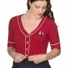 New In Banned Summer Sail 40's Cardigan Red 2 New In Banned Summer Sail 40's Cardigan Red
