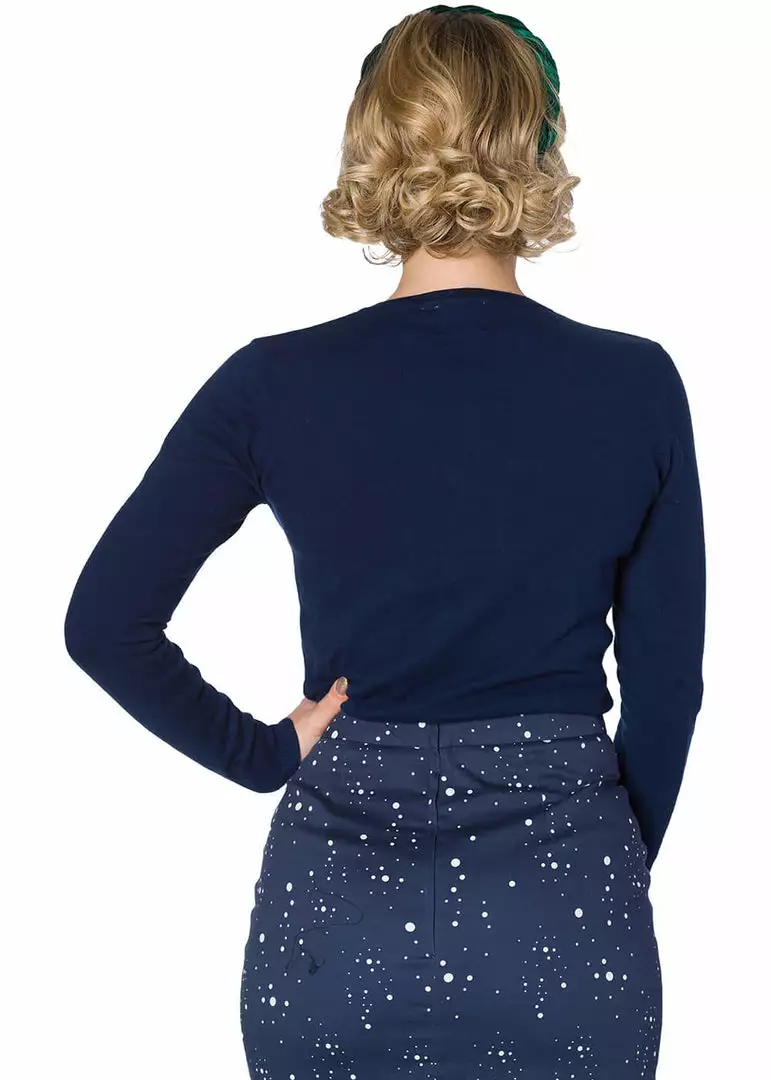 New In Banned Christmas Town 40's Cardigan Blue 5 New In Banned Christmas Town 40's Cardigan Blue