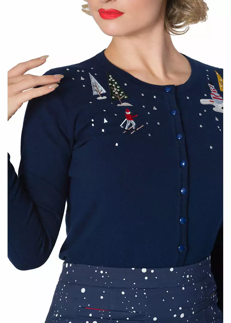 New In Banned Christmas Town 40's Cardigan Blue 4 New In Banned Christmas Town 40's Cardigan Blue