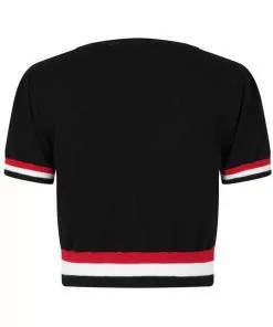 New In Banned Collar Sailor 60's Top Black