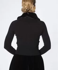 New In Banned Bow Dreaming 40's Cardigan Black
