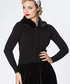 New In Banned Bow Dreaming 40's Cardigan Black