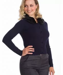 New In Banned Bow Dreaming 40's Cardigan Blue
