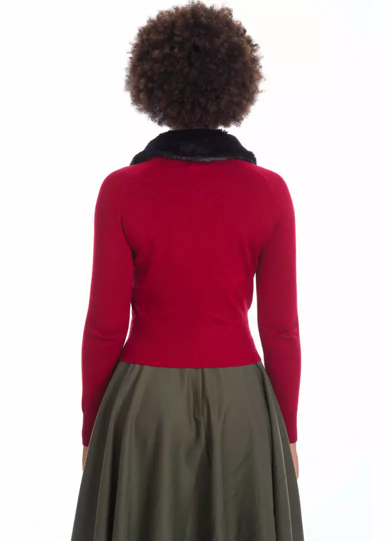 New In Banned Bow Dreaming 40's Cardigan In Burgundy 5 New In Banned Bow Dreaming 40's Cardigan In Burgundy