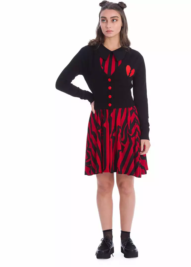 Banned Broken Heart 50's Cardigan Black 6 Banned Broken Heart 50's Cardigan Black