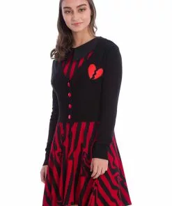 Banned Broken Heart 50's Cardigan Black