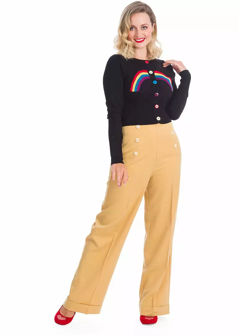 Banned Rainbow Days Ahead 60's Cardigan Black New In 5 Banned Rainbow Days Ahead 60's Cardigan Black New In