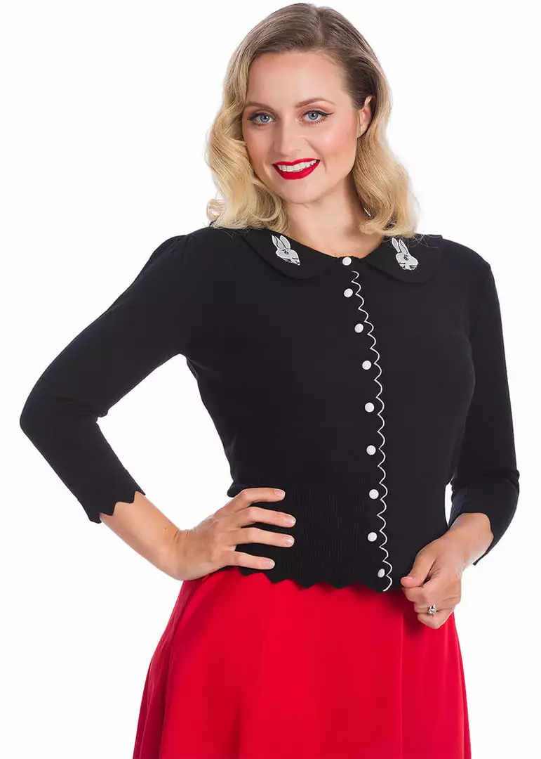 Banned Bunny Hop 40's Cardigan Black New In 4 Banned Bunny Hop 40's Cardigan Black New In