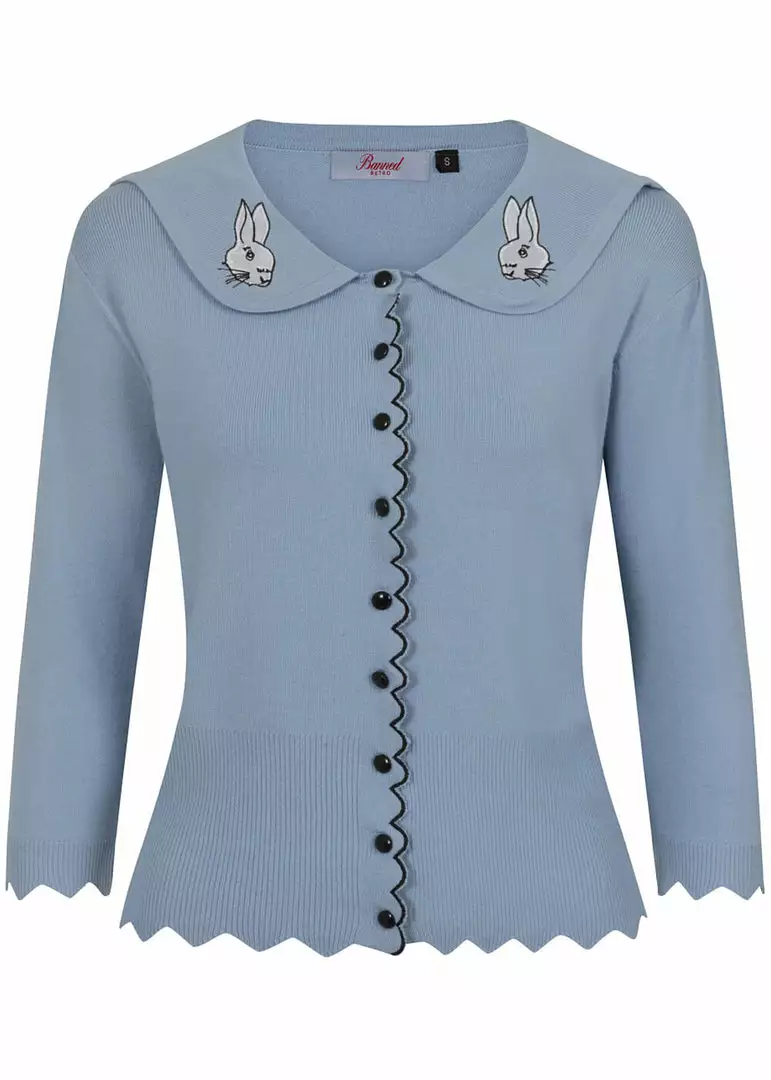 Banned Bunny Hop 40's Cardigan Blue New In 3 Banned Bunny Hop 40's Cardigan Blue New In