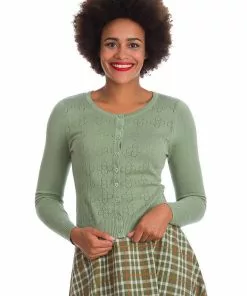 Banned Flower Power 40's Cardigan Green New In