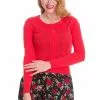 Banned Flower Power 40's Cardigan Red New In