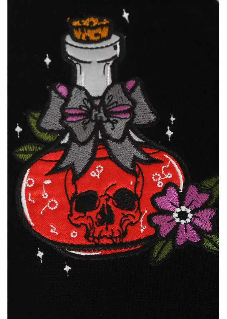 Banned Poison RIP Skull 50's Cardigan Black 4 Banned Poison RIP Skull 50's Cardigan Black