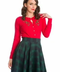 Banned Holly Go Lightly 50's Cardigan Red New In