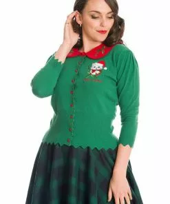 New In Banned Merry Catmus Christmas 40's Cardigan Green