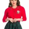 Banned Merry Catmus Christmas 40's Cardigan Red New In 2 Banned Merry Catmus Christmas 40's Cardigan Red New In