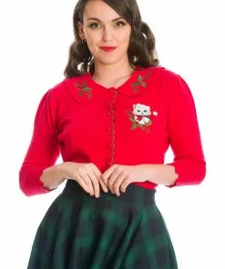 Banned Merry Catmus Christmas 40's Cardigan Red New In