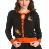 Banned Pumpkin Spice & All Things Nice 50's Cardigan Black New In 1 Banned Pumpkin Spice & All Things Nice 50's Cardigan Black New In