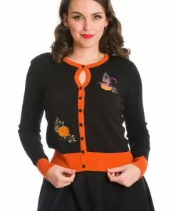 Banned Pumpkin Spice & All Things Nice 50's Cardigan Black New In