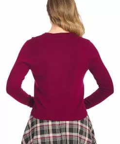 Banned Winter Storm 50's Cardigan Burgundy Red 8 Banned Winter Storm 50's Cardigan Burgundy Red