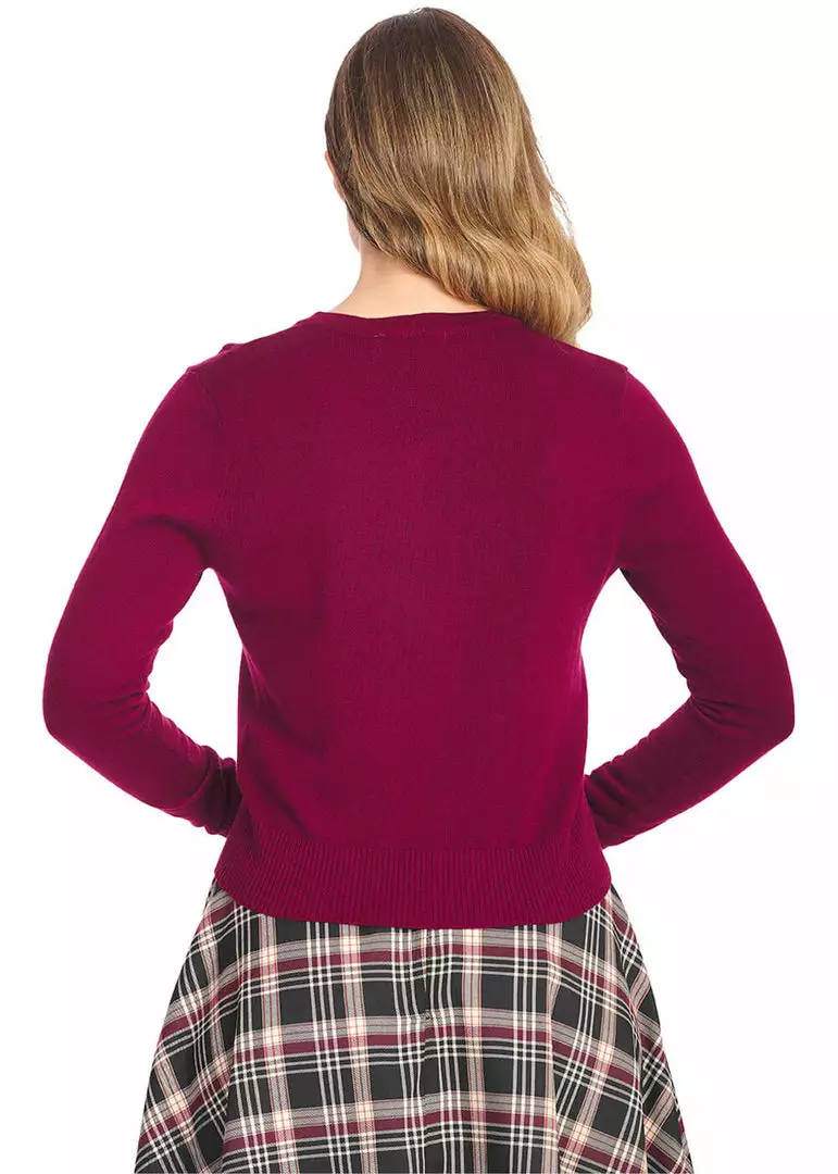 Banned Winter Storm 50's Cardigan Burgundy Red 5 Banned Winter Storm 50's Cardigan Burgundy Red