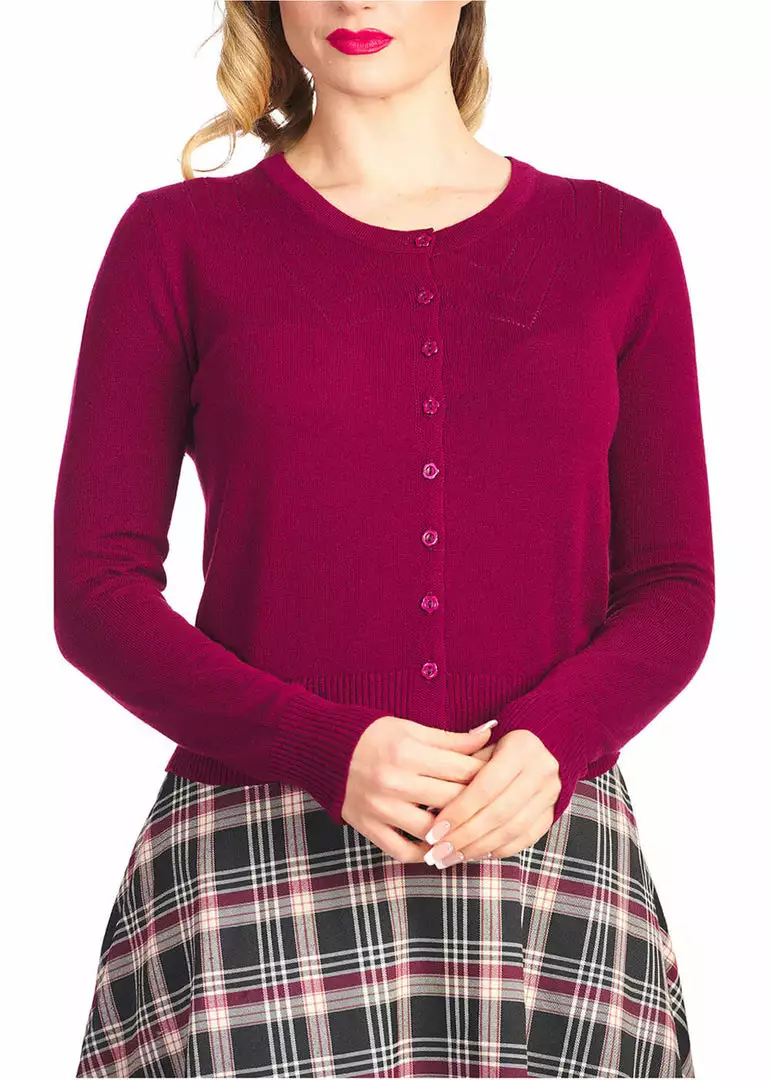 Banned Winter Storm 50's Cardigan Burgundy Red 4 Banned Winter Storm 50's Cardigan Burgundy Red