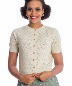 Banned Summer Scallop 40's Cardigan Ivory
