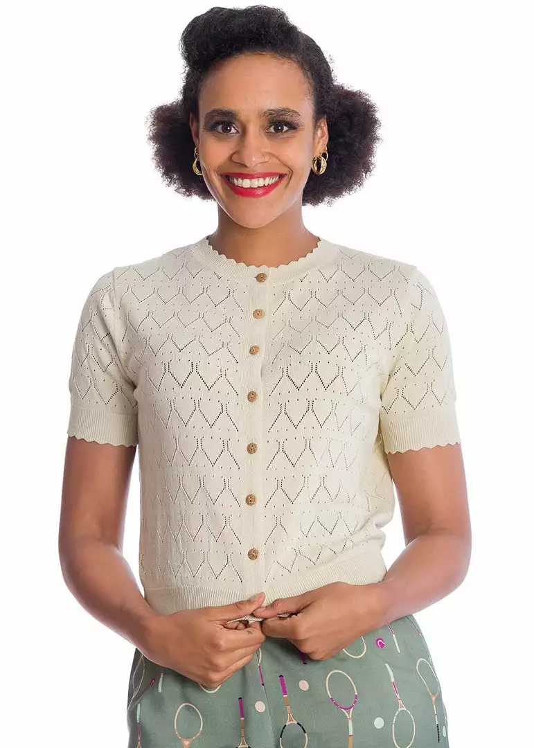 Banned Summer Scallop 40's Cardigan Ivory 3 Banned Summer Scallop 40's Cardigan Ivory