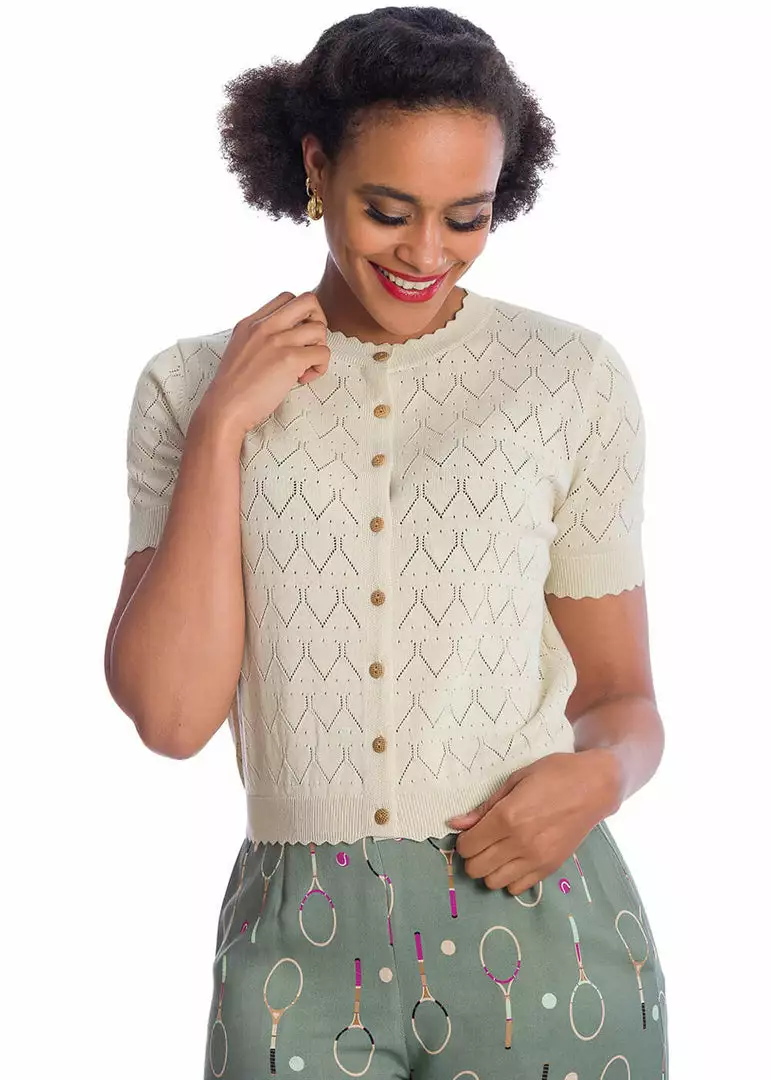 Banned Summer Scallop 40's Cardigan Ivory 5 Banned Summer Scallop 40's Cardigan Ivory