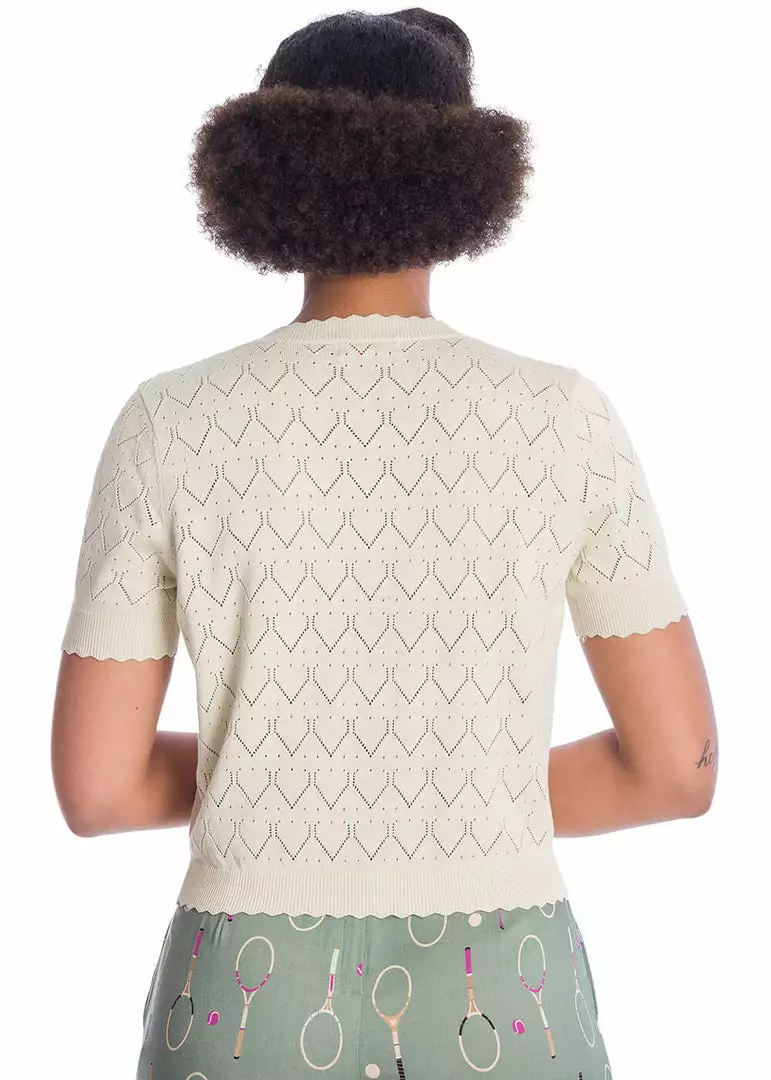 Banned Summer Scallop 40's Cardigan Ivory 4 Banned Summer Scallop 40's Cardigan Ivory