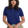 New In Banned Summer Scallop 40's Cardigan Navy Blue 2 New In Banned Summer Scallop 40's Cardigan Navy Blue