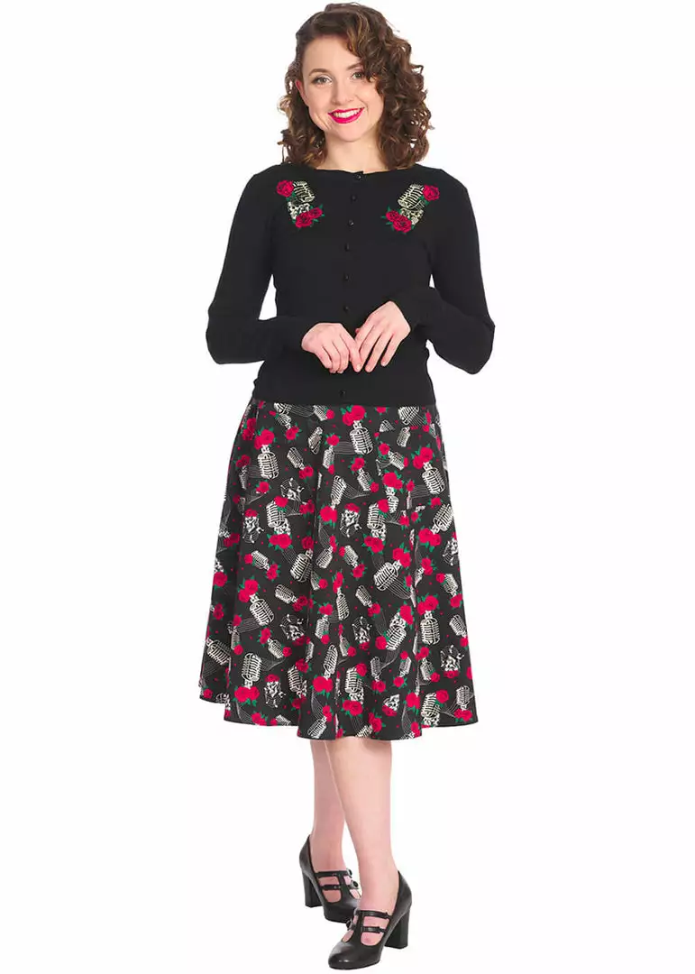 Banned Singing Rose 50's Cardigan Black New In 7 Banned Singing Rose 50's Cardigan Black New In