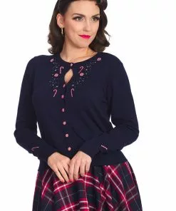 Banned London Town 50's Cardigan Navy Blue