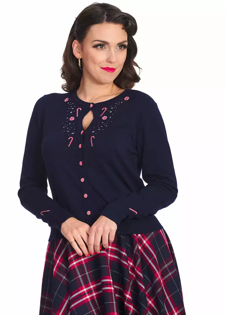 Banned London Town 50's Cardigan Navy Blue 3 Banned London Town 50's Cardigan Navy Blue