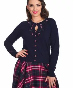 Banned London Town 50's Cardigan Navy Blue