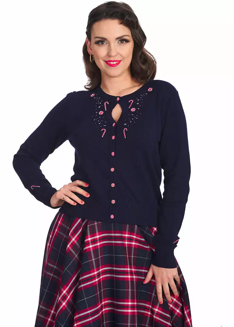 Banned London Town 50's Cardigan Navy Blue 4 Banned London Town 50's Cardigan Navy Blue