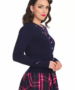 Banned London Town 50's Cardigan Navy Blue 8 Banned London Town 50's Cardigan Navy Blue