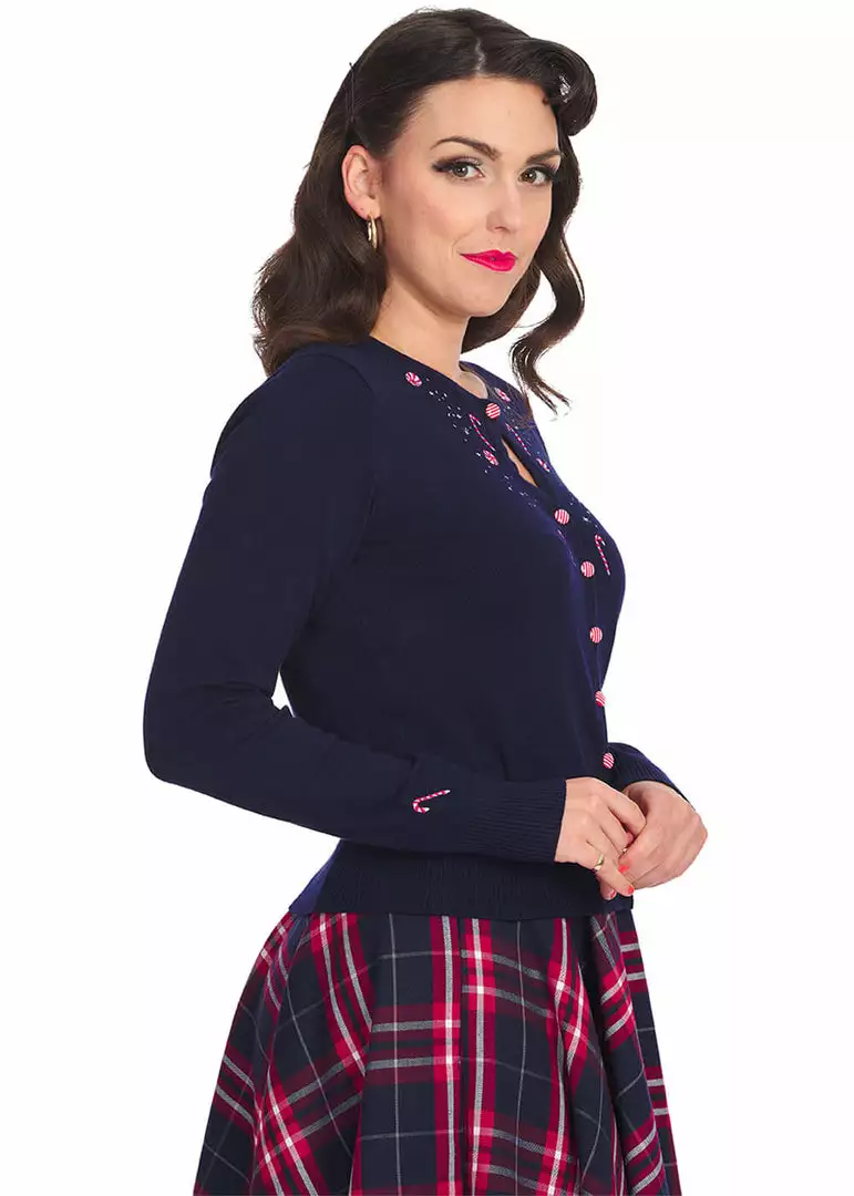 Banned London Town 50's Cardigan Navy Blue 5 Banned London Town 50's Cardigan Navy Blue